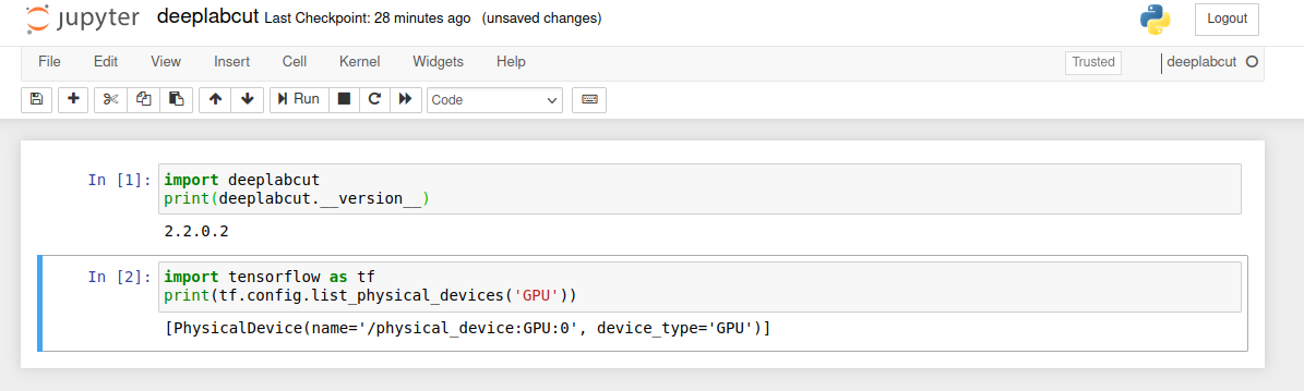 DeepLabCut Jupyter Notebook
